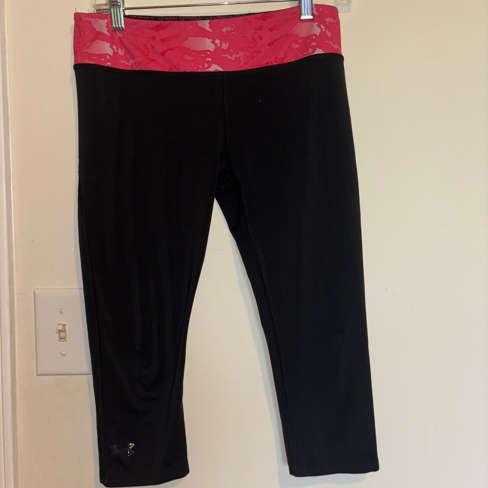 Under Armour Black Leggings with Pink Camo Waistband